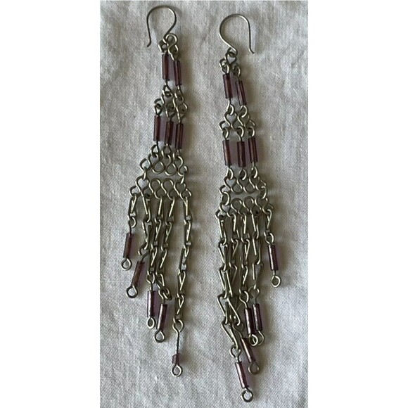 Dangle Earrings Lot 4 Chandelier Drop Artisan Vintage Festival Boho Fairy Hippie - Picture 8 of 9